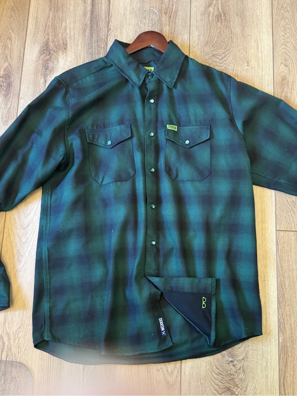 Dixxon ‘Absinth’ Men's Green Plaid Button-Up Shirt XL